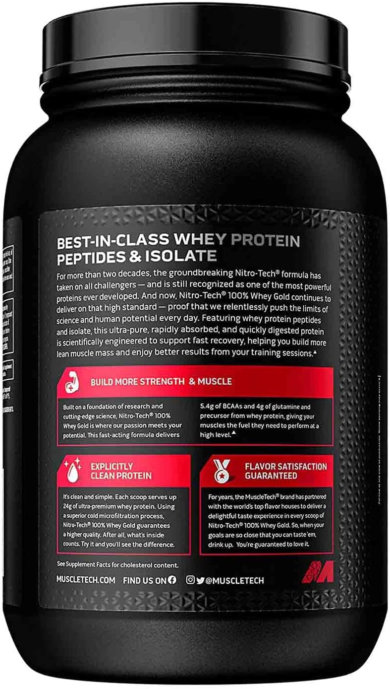 MuscleTech Nitro-Tech 100% Whey Gold Protein Powder