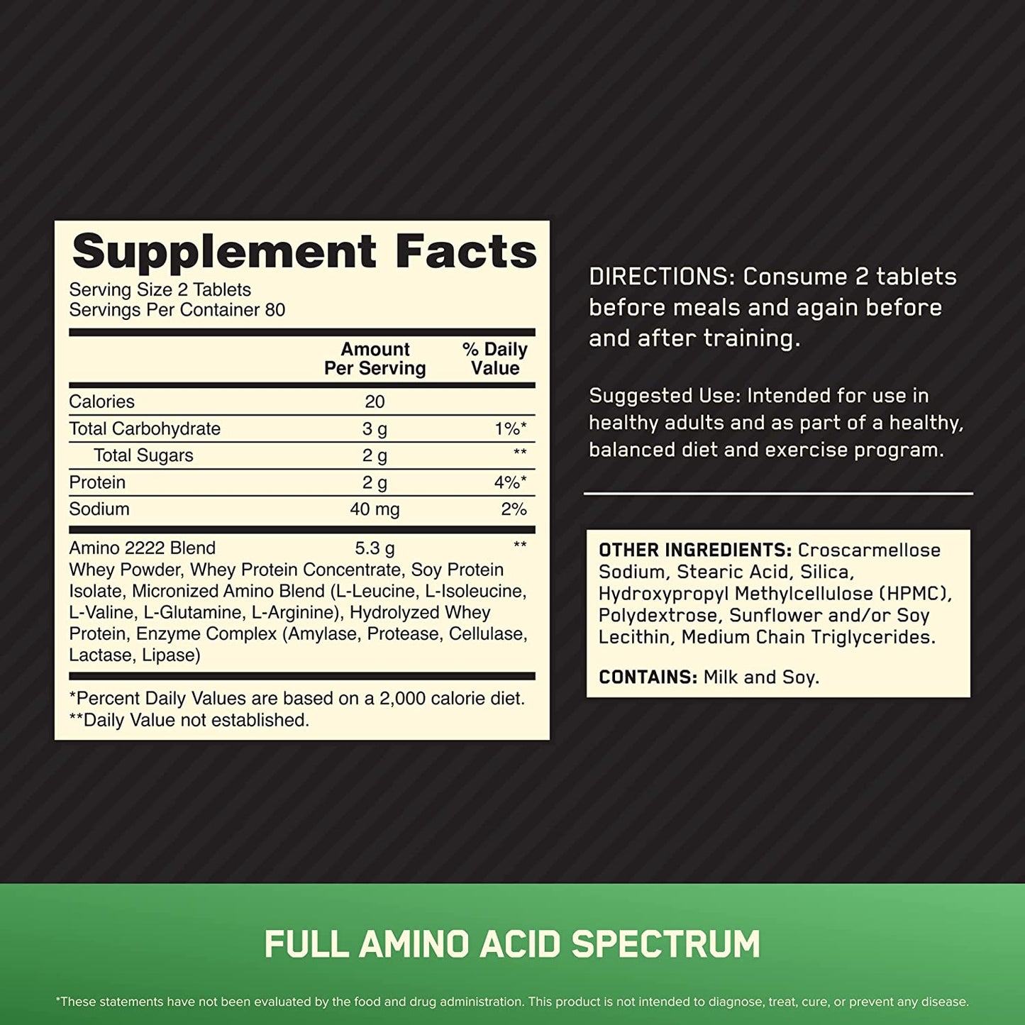 Optimum Nutrition Superior Amino 2222 Tablets