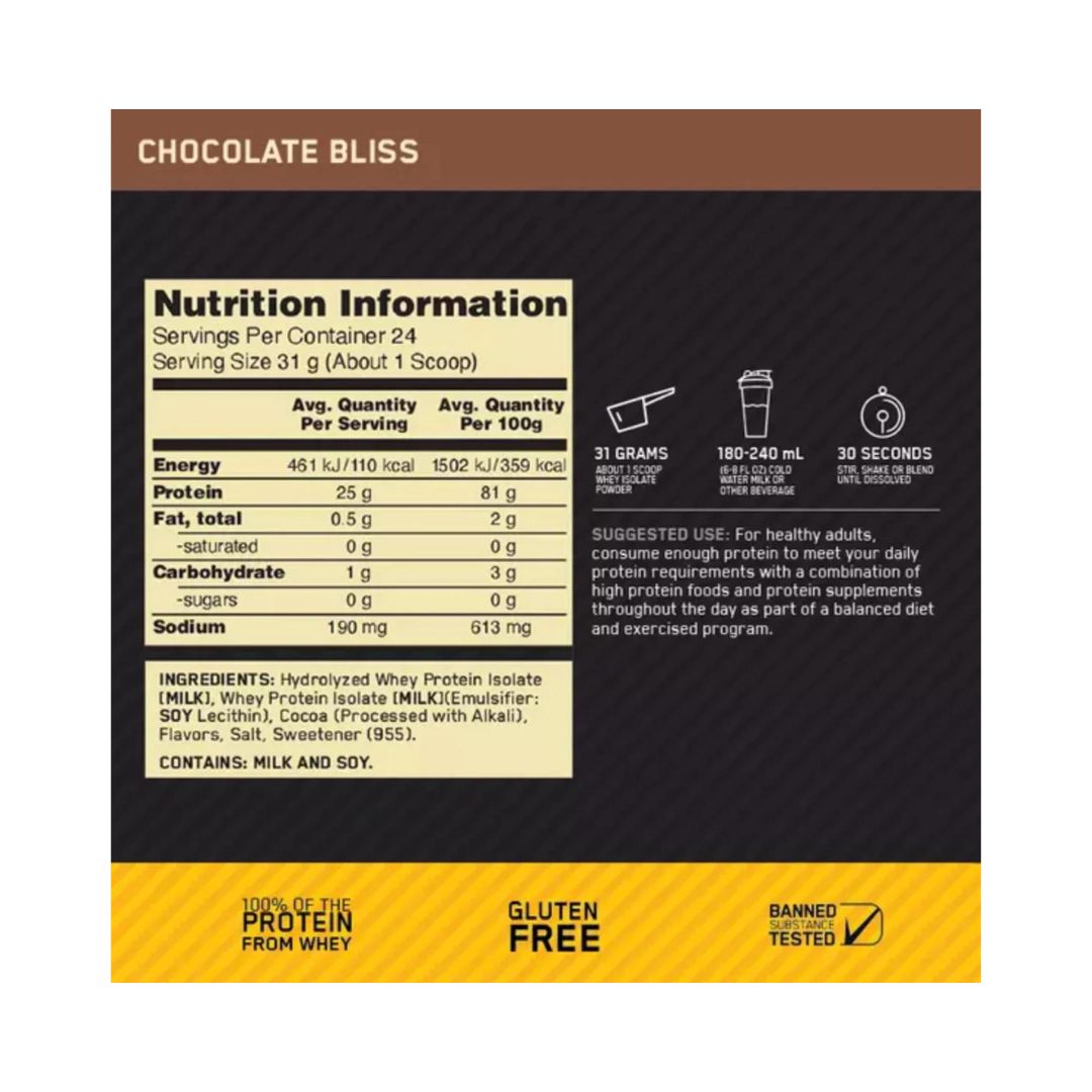 Optimum Nutrition Gold Standard 100% Isolate