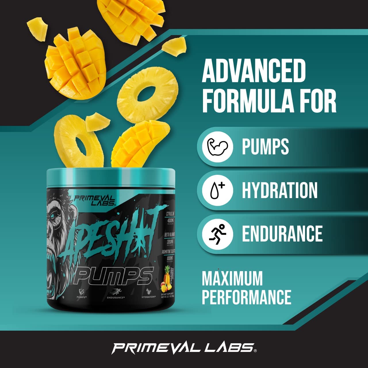 Primeval Labs Ape Pumps Caffeine Free PreWorkout Powder