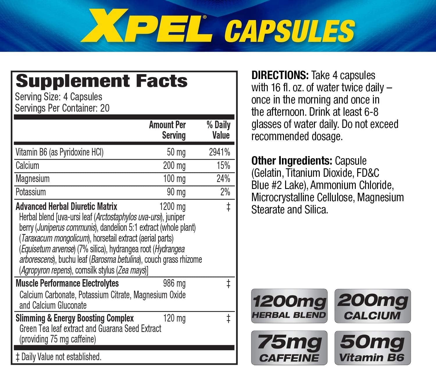 MHP Xpel Maximum Strength Diuretic Capsules